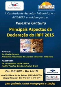 PALESTRA IMPOSTO DE RENDA 2015