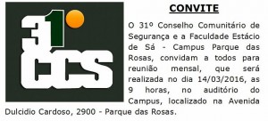 CONVITE REUNIÃO 31 CCS 14 MARÇO 2016