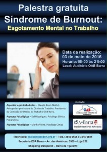 PALESTRA GRATUITA SINDROME BURNOUT